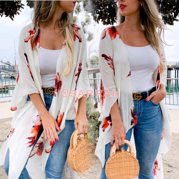 New Bohemian Floral Print Kimono Cardi - Picture 6 of 12